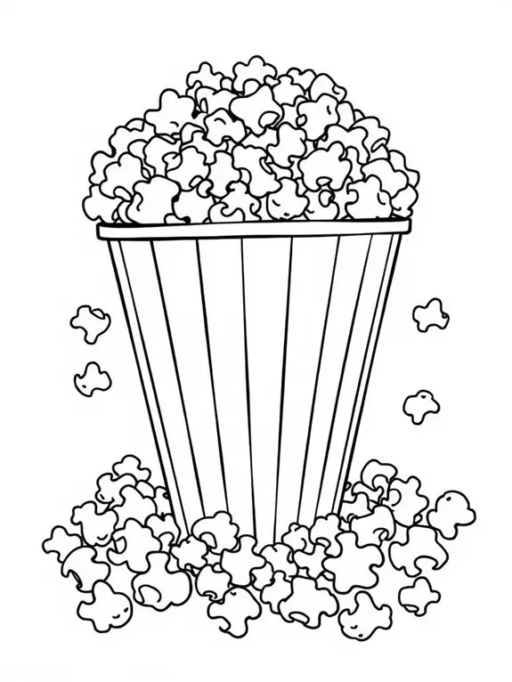 popcorn themed coloring page