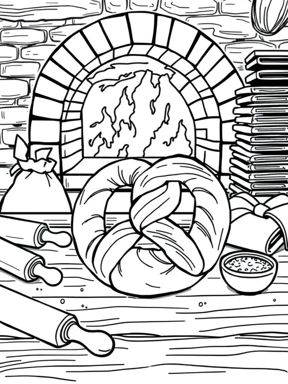 pretzel bakery coloring page