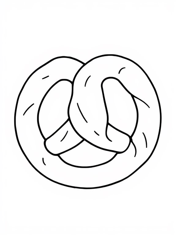 pretzel coloring page activity