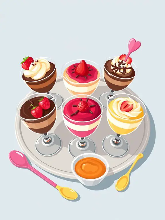 pudding dessert platter illustration