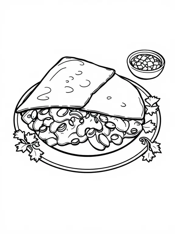 quesadilla coloring activity page