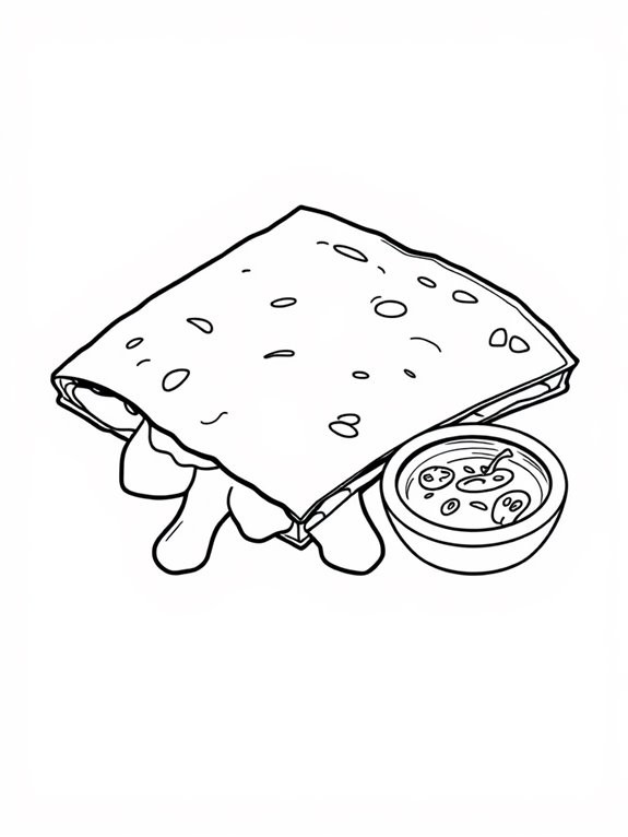 quesadilla coloring page activity