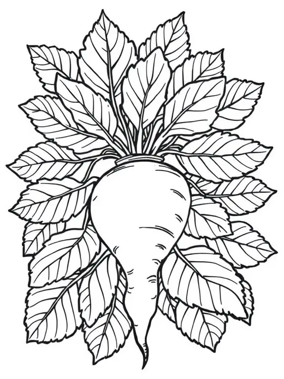 radish coloring page activity
