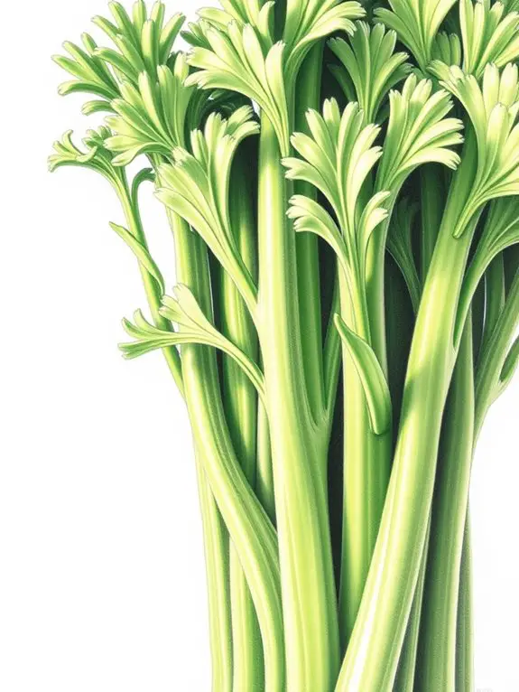 realistic colored pencil celery