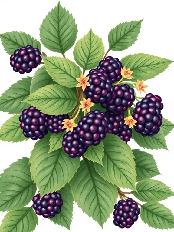 retro blackberry illustration style