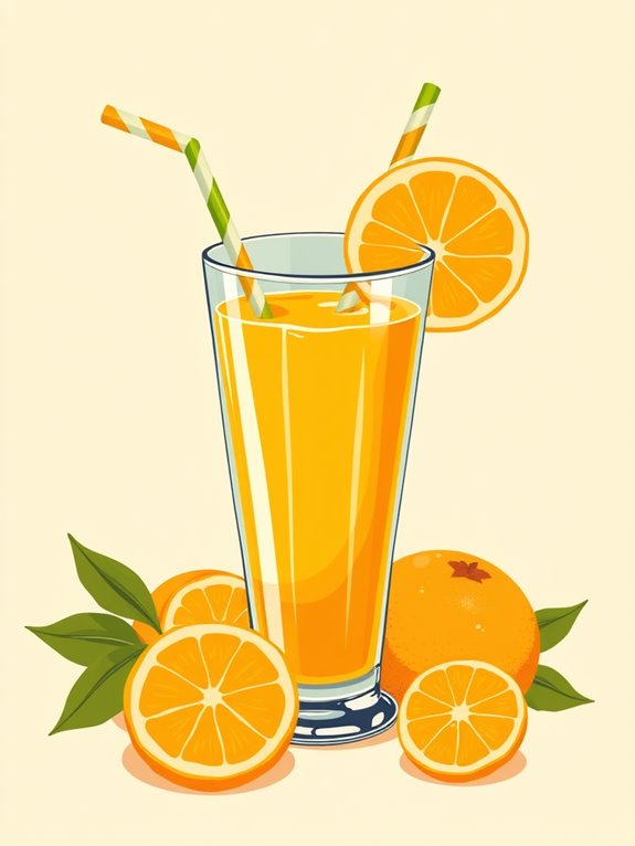 retro citrus beverage illustration