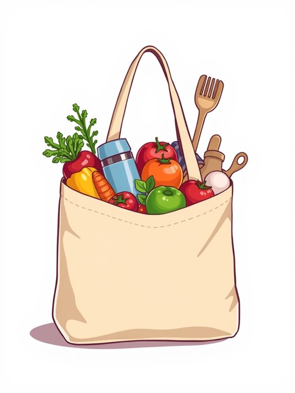 reusable grocery bag clipart