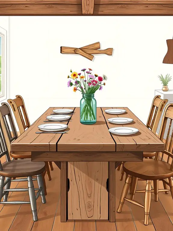 rustic dining table illustration