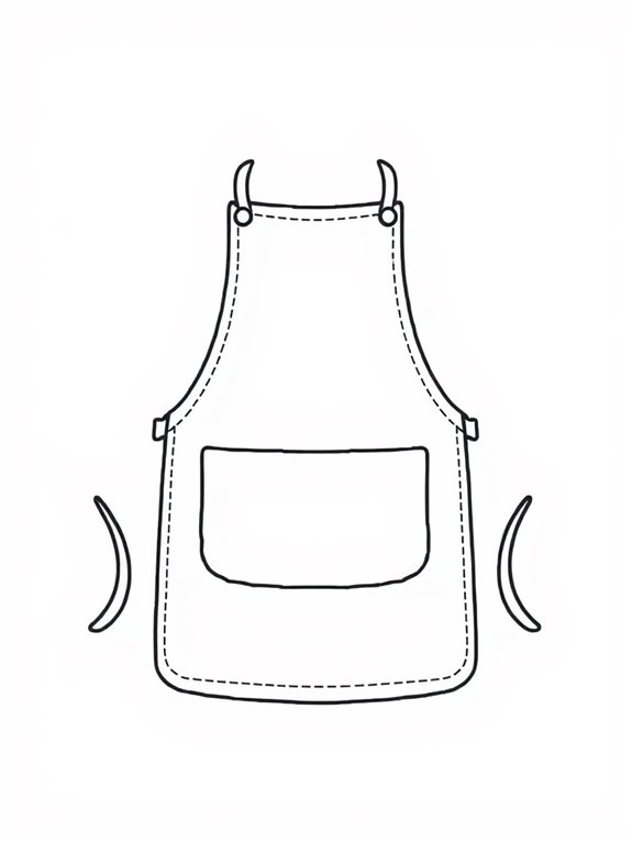 simple apron coloring page