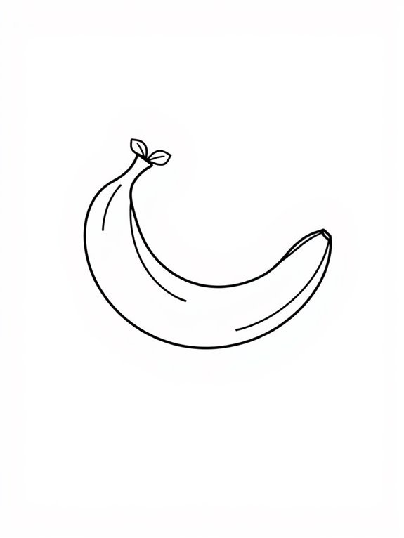 simple banana coloring page