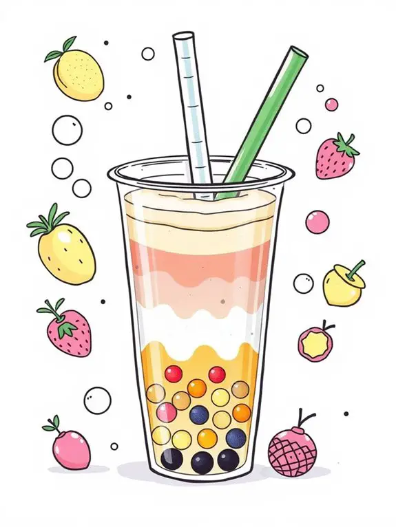simple bubble tea illustration