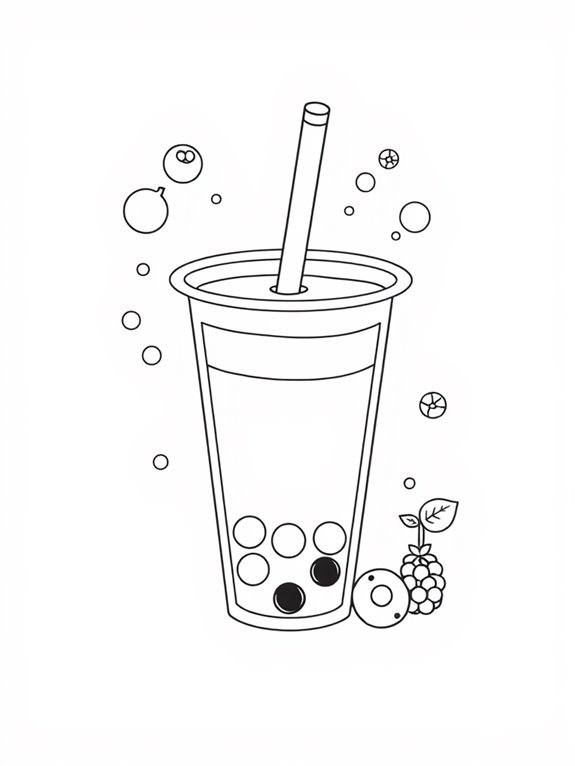simple bubble tea illustration