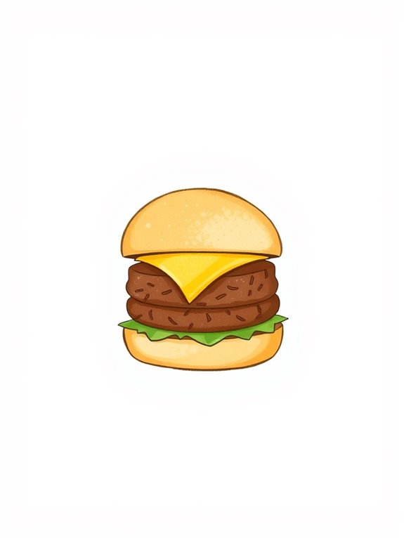 simple cheeseburger line art