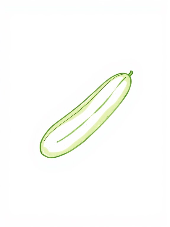 simple cucumber line art