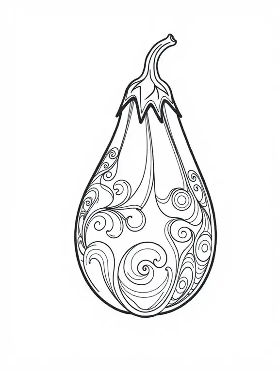 simple eggplant coloring page