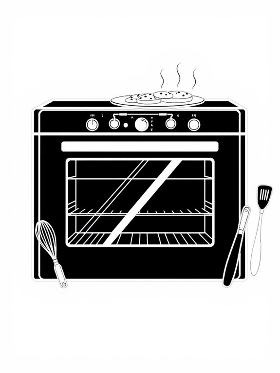 simple line oven illustration