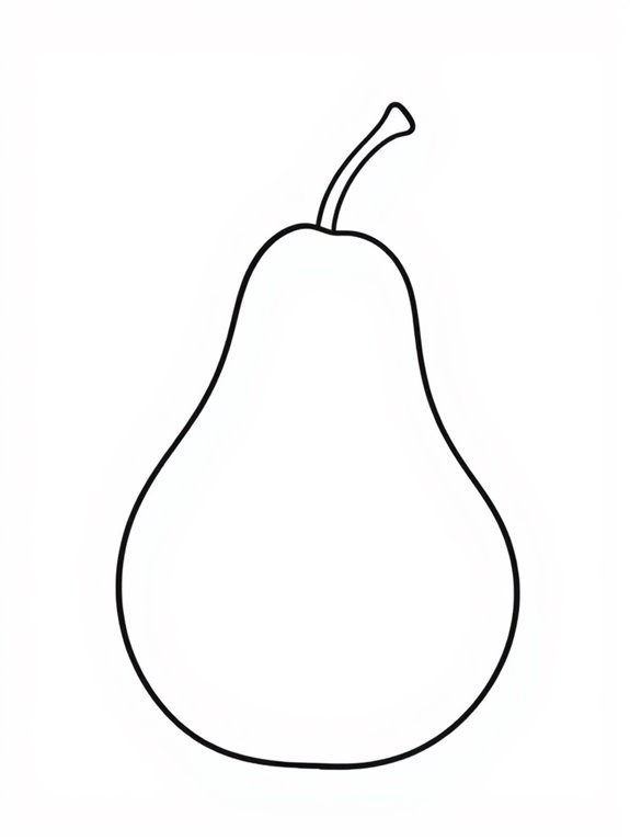 simple pear coloring page
