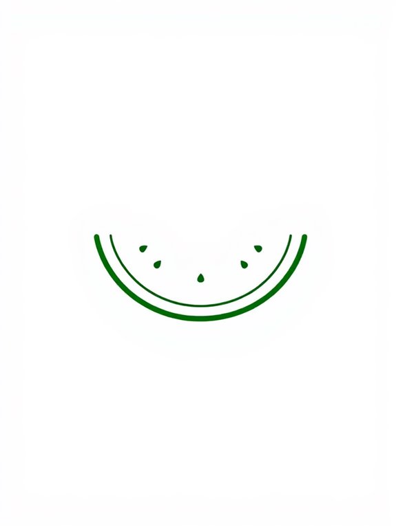 simple watermelon outline art