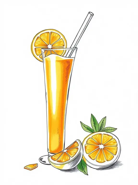 sketch of orange juice