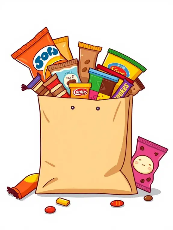 snack filled grocery bag