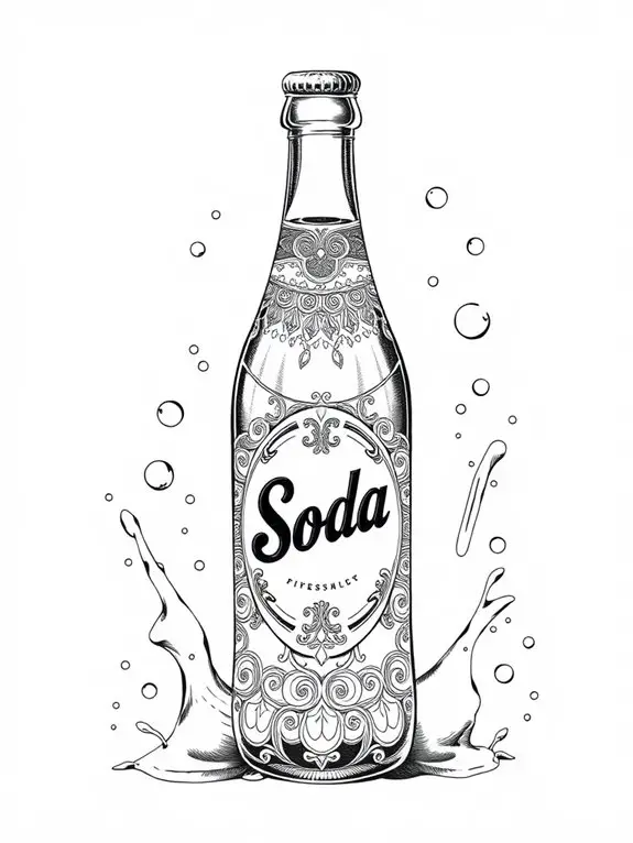 soda bottle monochrome illustration