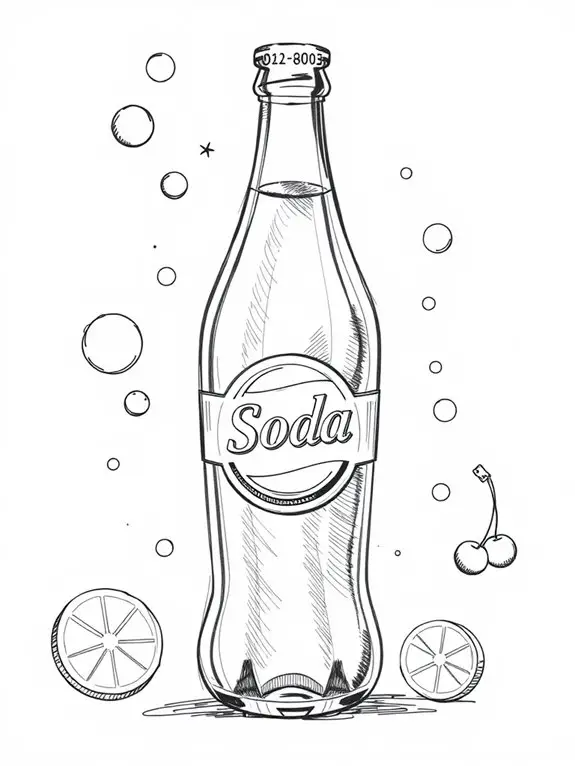 soda bottle sketch illustration
