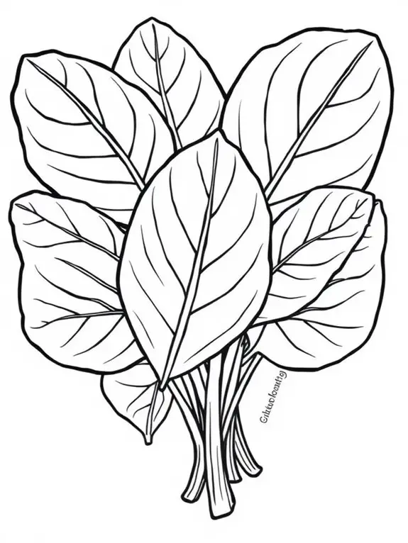 spinach bunch line art
