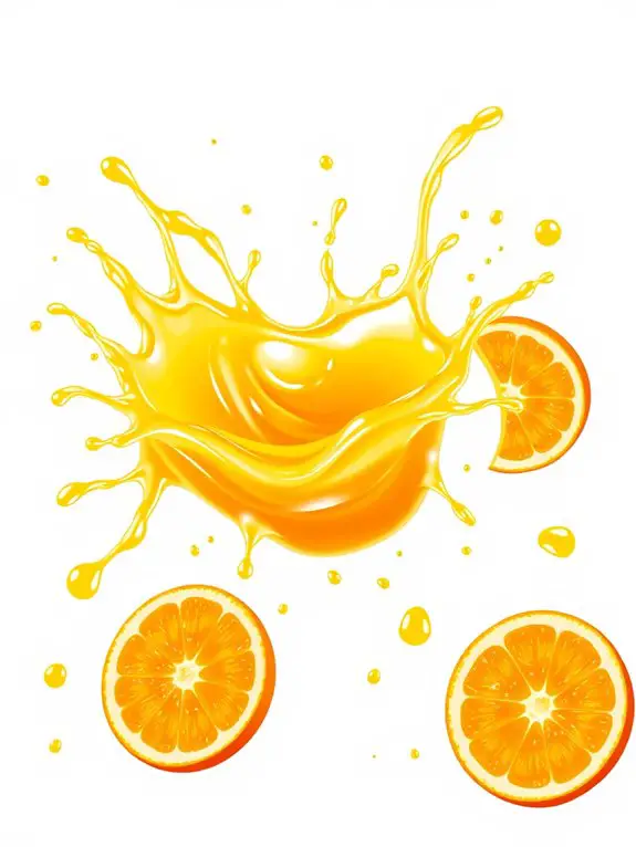 splashing orange juice illustration