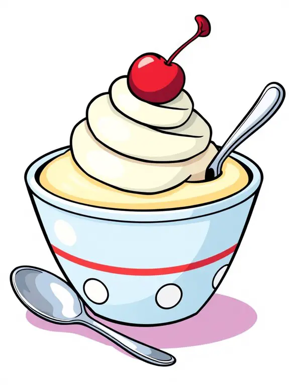 spoon with pudding illustration