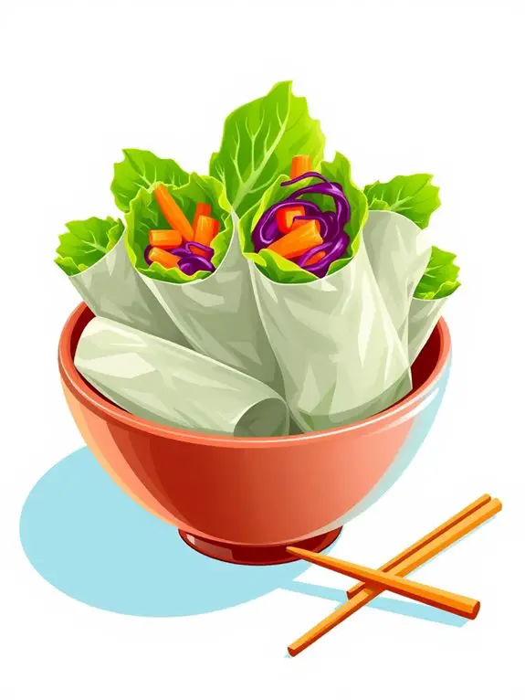 spring roll bowl illustration