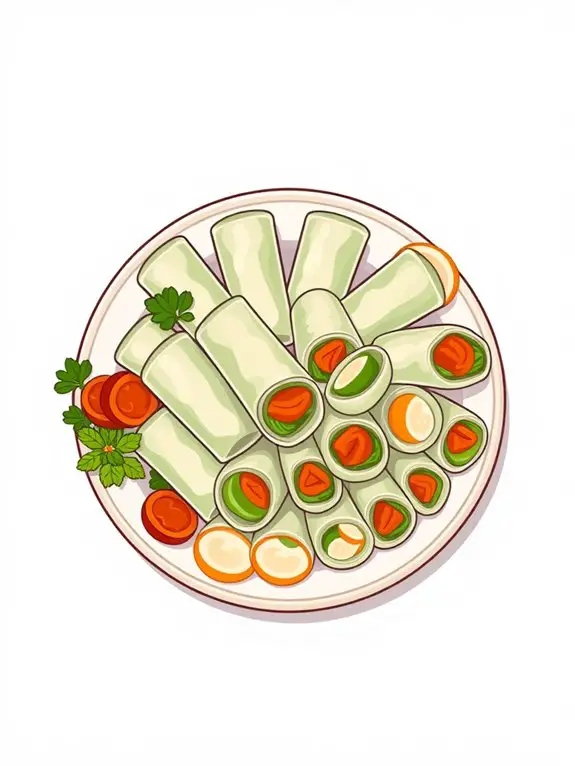 spring roll plate illustration