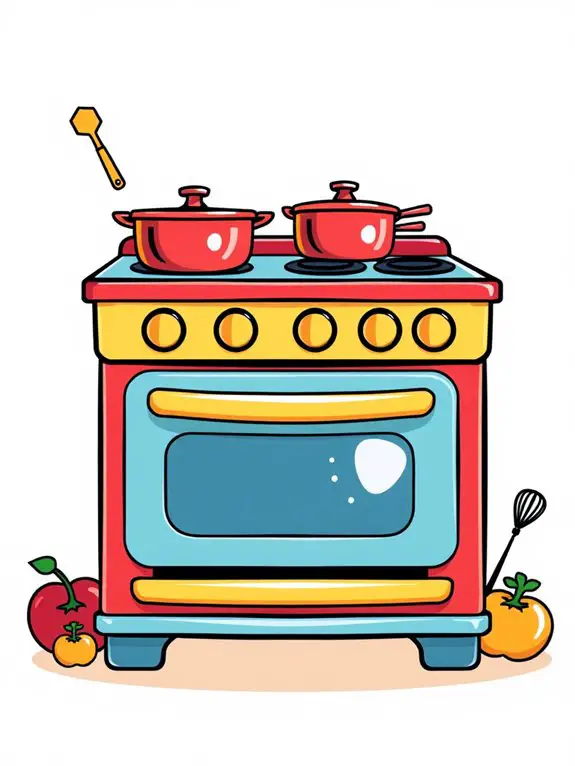 stove illustration for design