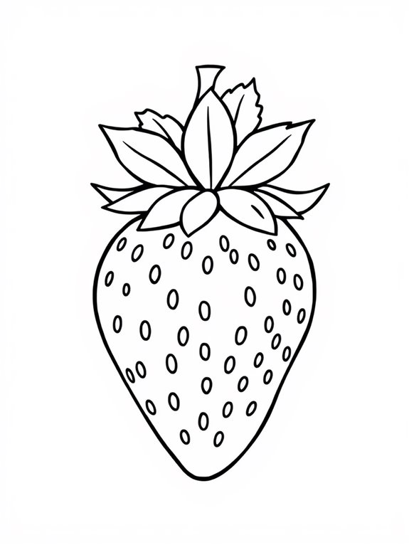 strawberry coloring page design