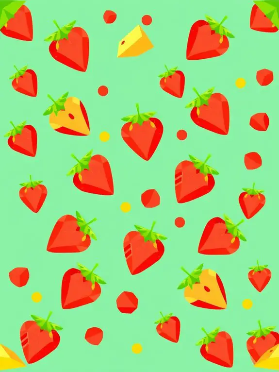 strawberry themed geometric designs