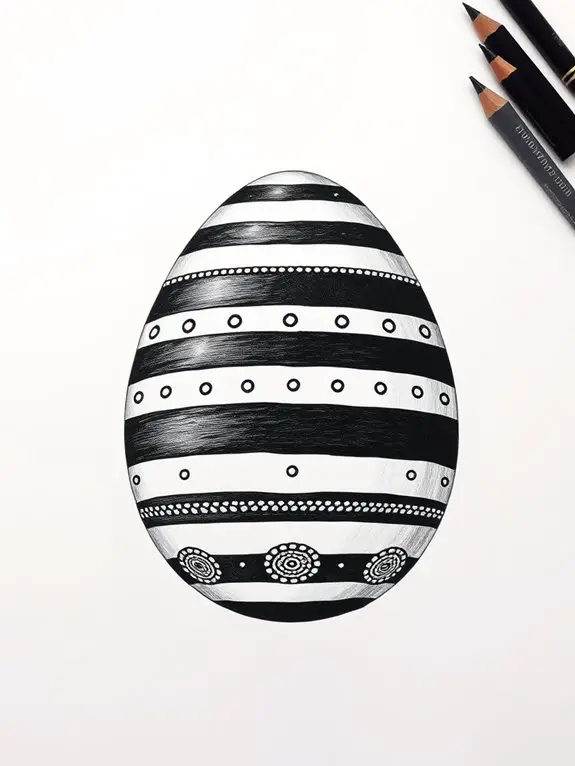 striped easter egg design