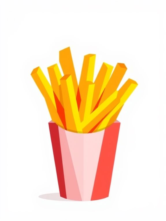 stylized geometric fries illustration
