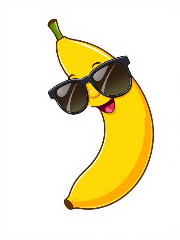 sunglasses wearing banana clipart