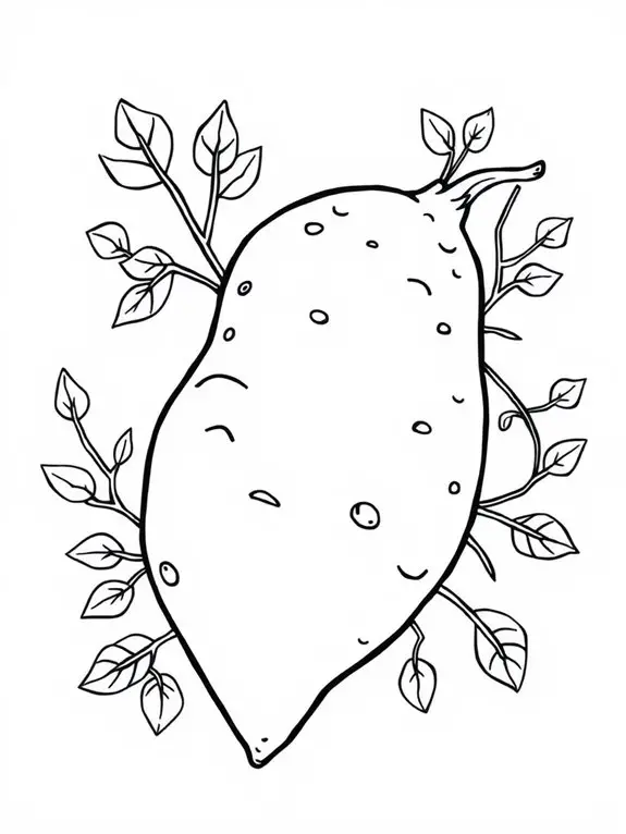 sweet potato coloring page