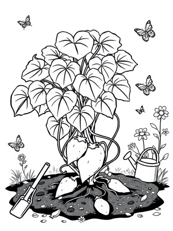 sweet potato garden coloring