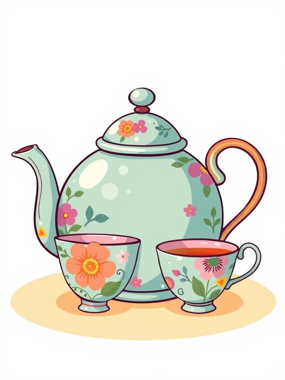 teapot and cup illustration
