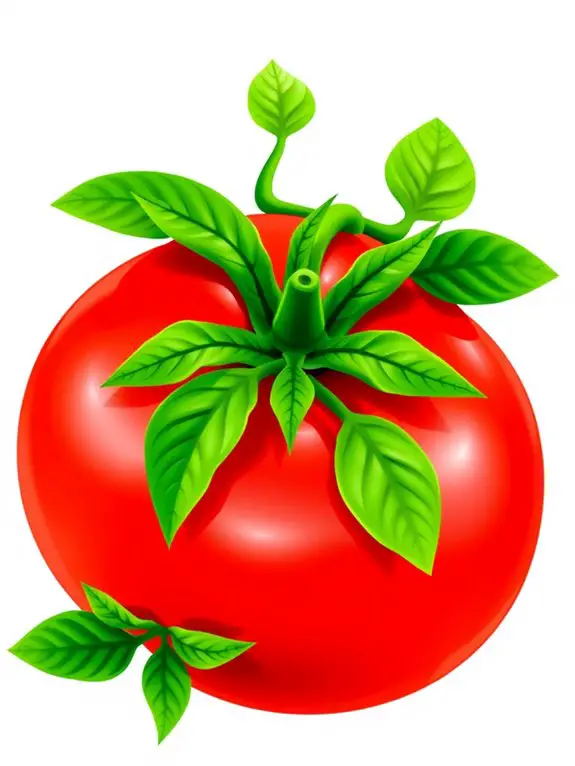 tomato clipart with leaves
