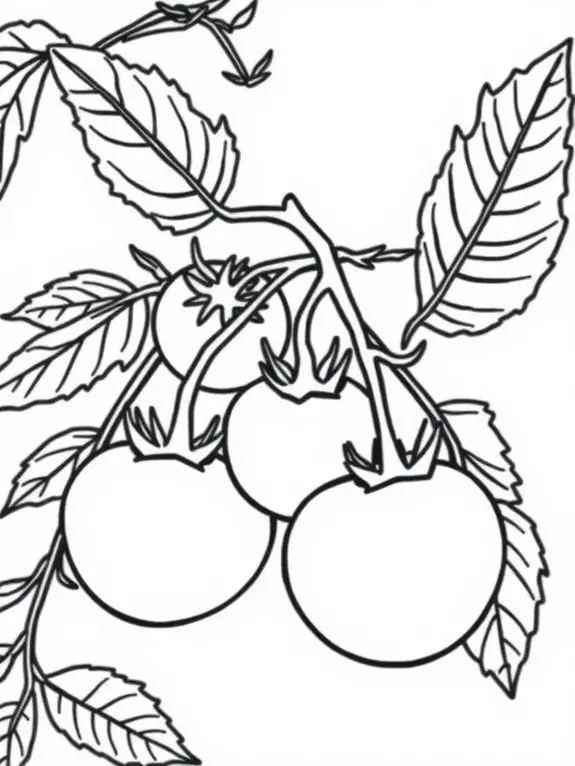 tomato plant coloring page