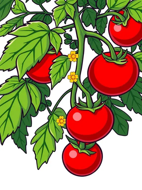 tomato plant illustration design
