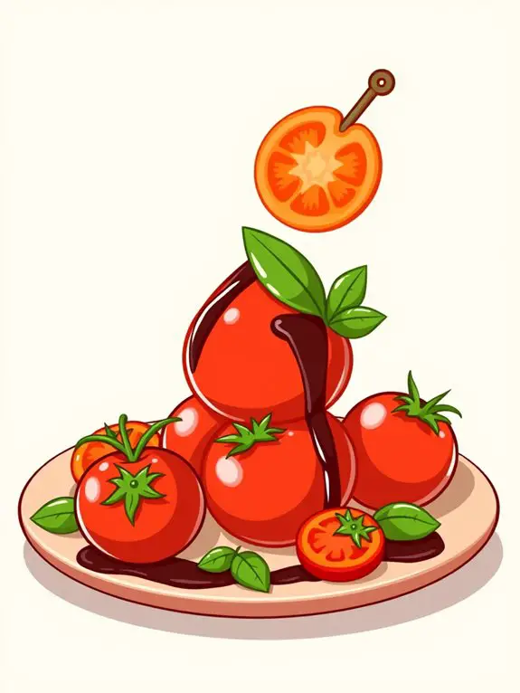 tomato themed dessert illustration