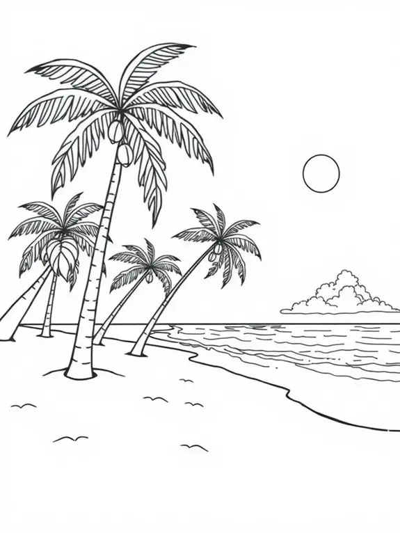 tropical paradise coloring page