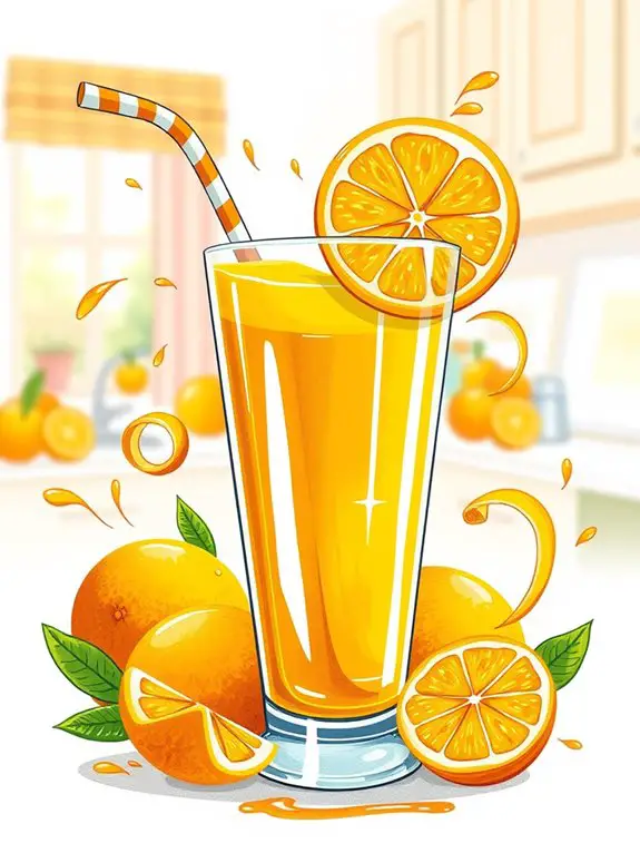vibrant citrus beverage illustration