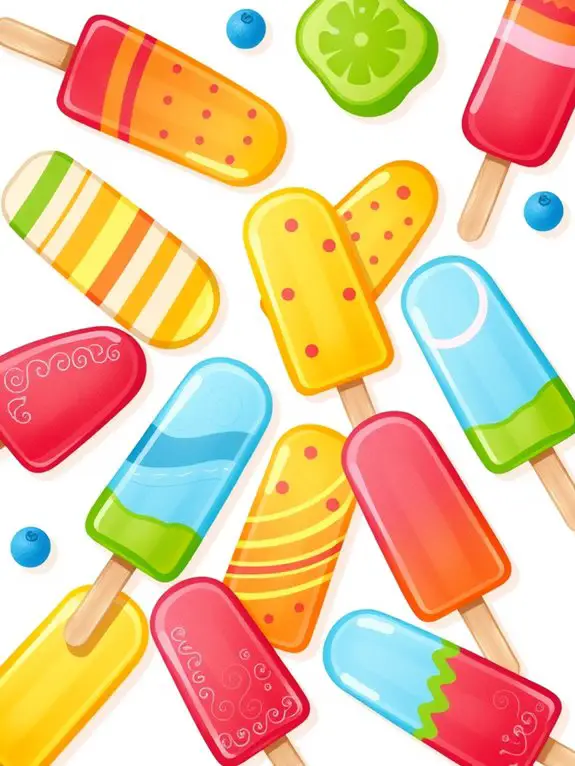 vibrant colored popsicle clipart