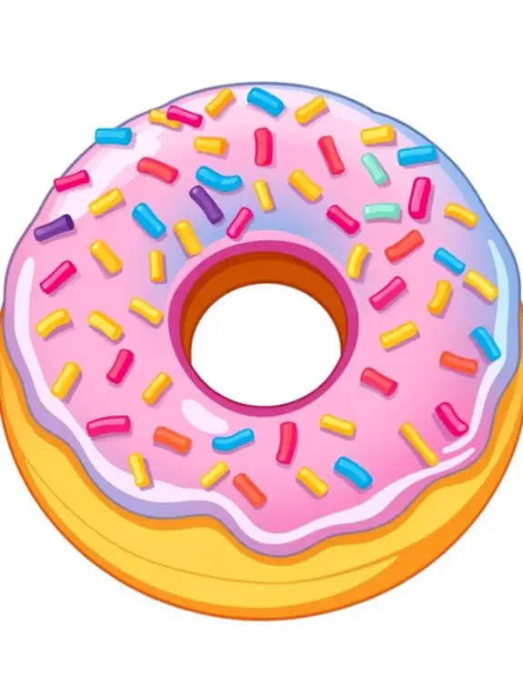 vibrant donut with sprinkles