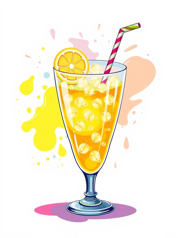 vibrant fizzy beverage illustration