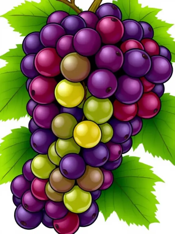 vibrant grape cluster illustration